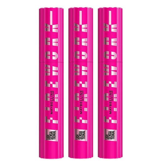 3x Maybelline Lash Sensational Firework Washable Mascara 10ml Black