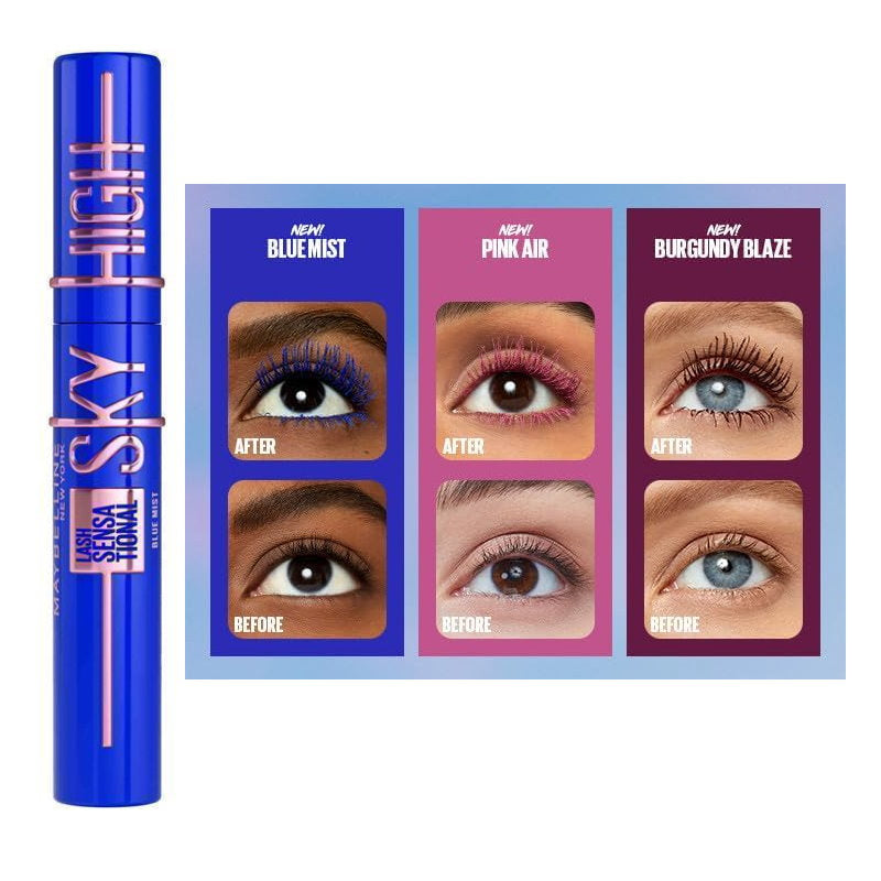 3x Maybelline Lash Sensational Sky High Mascara 7.2ml 797 Blue Mist
