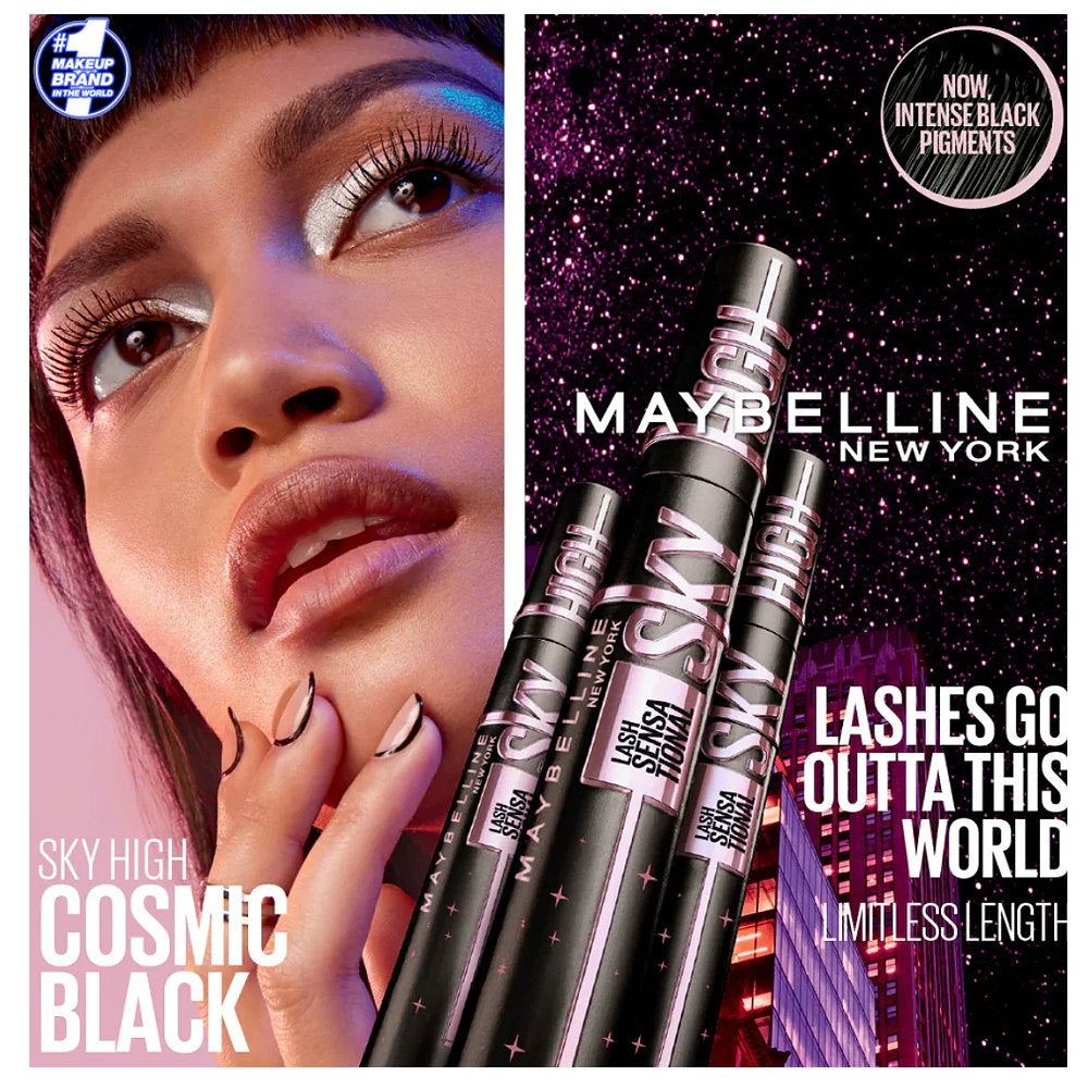 2pk Maybelline Lash Sensational Sky High Mascara Very Black and Cosmic Black