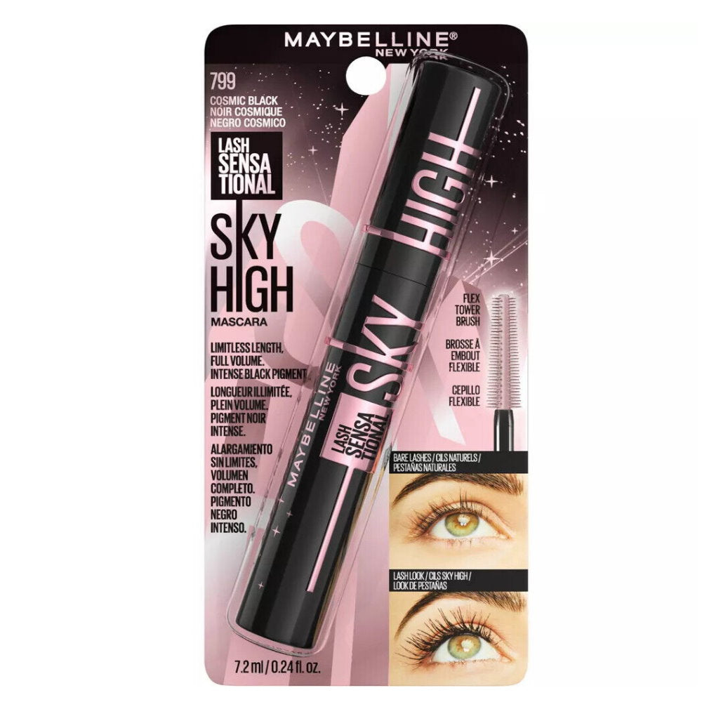 12x Maybelline Lash Sensational Sky High Mascara 7.2ml 799 Cosmic Black (carded)