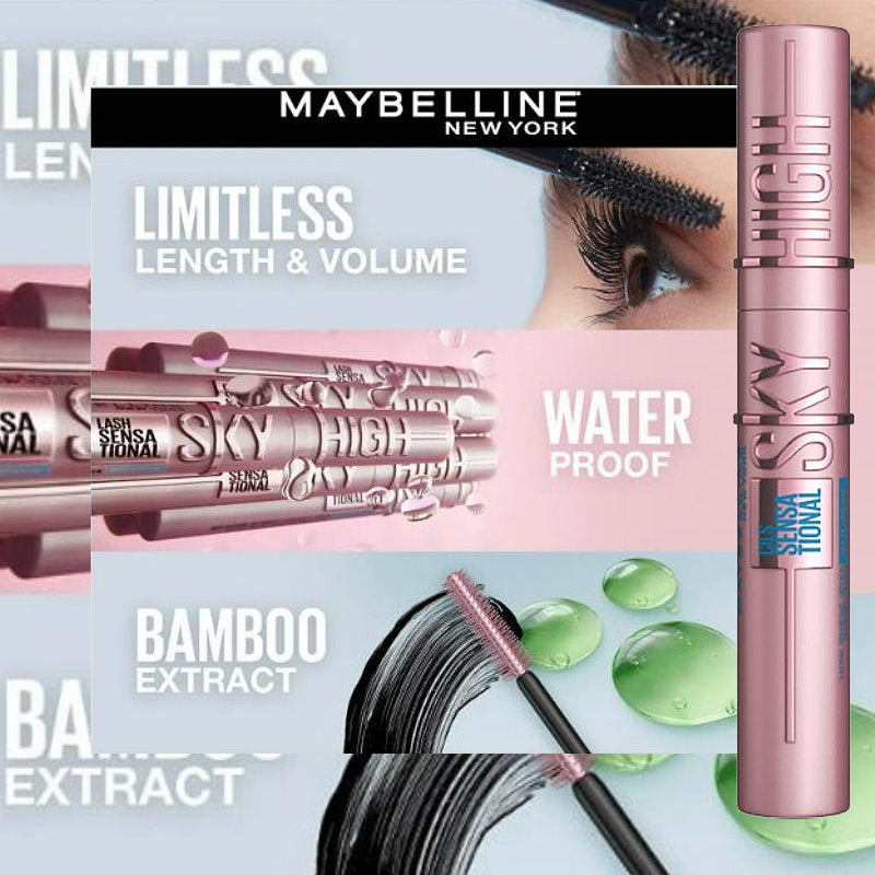 6x Maybelline Lash Sensational Sky High Waterproof Mascara 6ml 01 Very Black