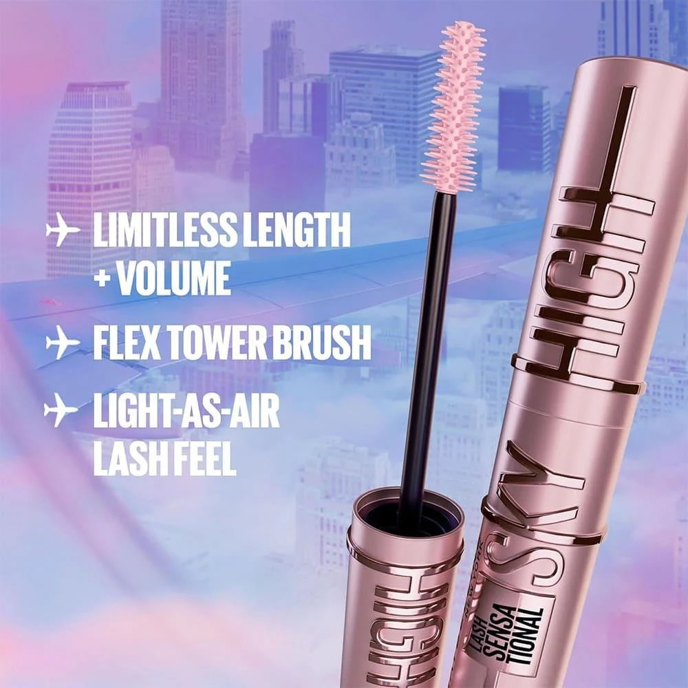 6x Maybelline Lash Sensational Sky High Washable Mascara 7.2ml 01 Very Black