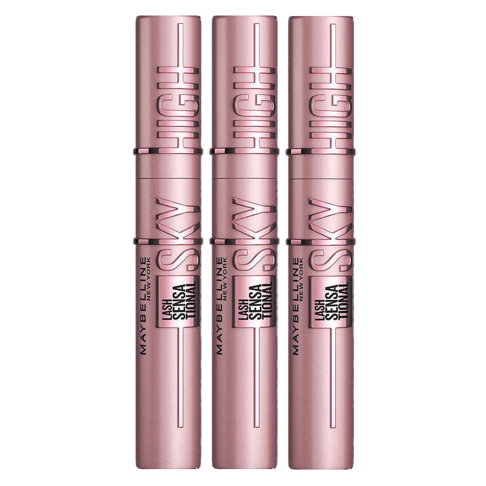 3x Maybelline Lash Sensational Sky High Washable Mascara 7.2ml 01 Very Black