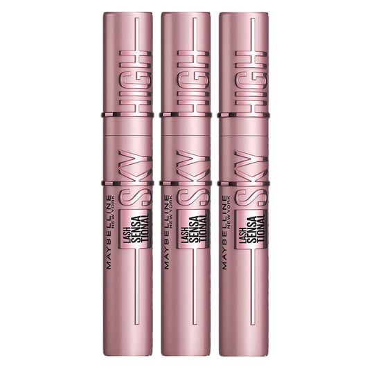 3x Maybelline Lash Sensational Sky High Mascara - 01 Very Black
