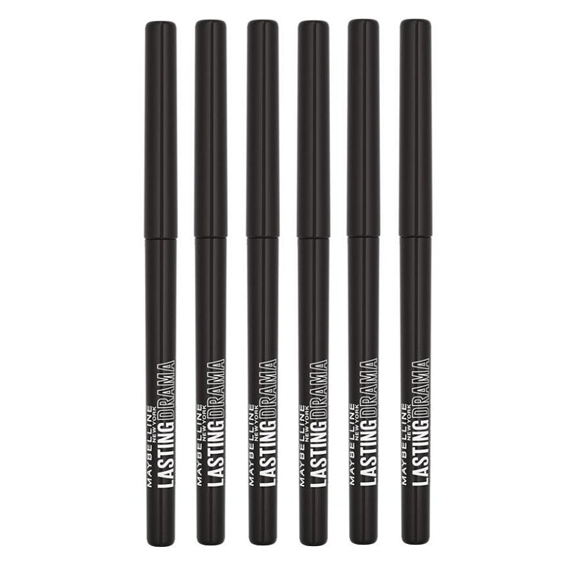 6x Maybelline Lasting Drama Automatic Gel Pencil Eyeliner 10 Midnight Black