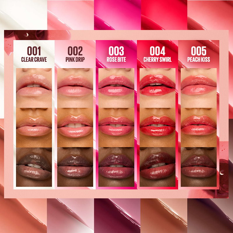 6x Maybelline Lifter Glaze Lip Balm 002 Pink Drip