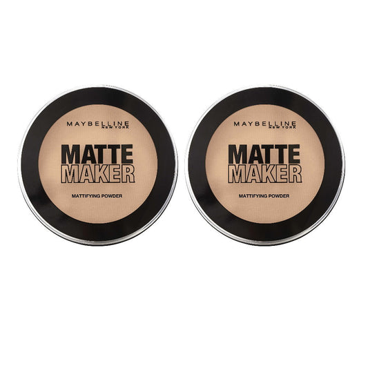 2x Maybelline Matte Maker Mattifying Pressed Powder - 30 Natural Beige