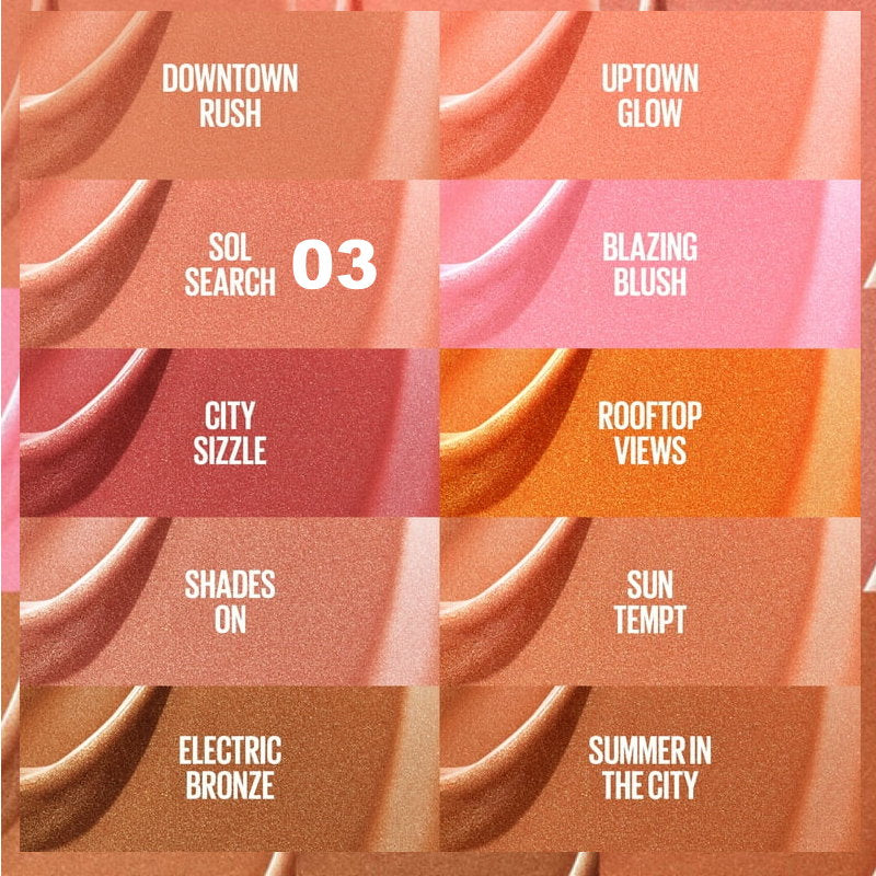 12x Maybelline Sunkisser Blush 4.7ml 03 Sol Search