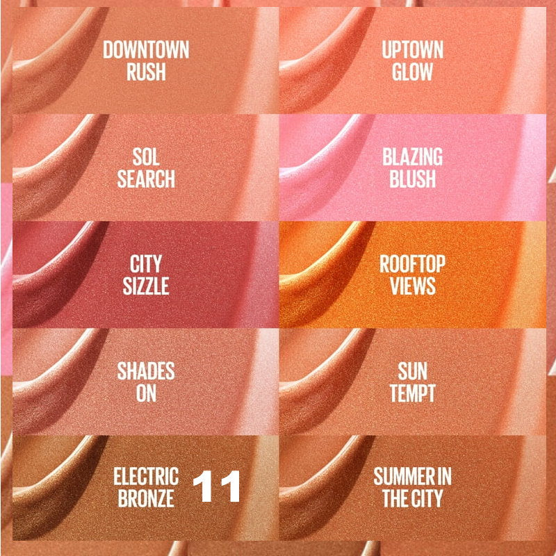 3x Maybelline Sunkisser Blush 4.7ml 11 Electric Bronze
