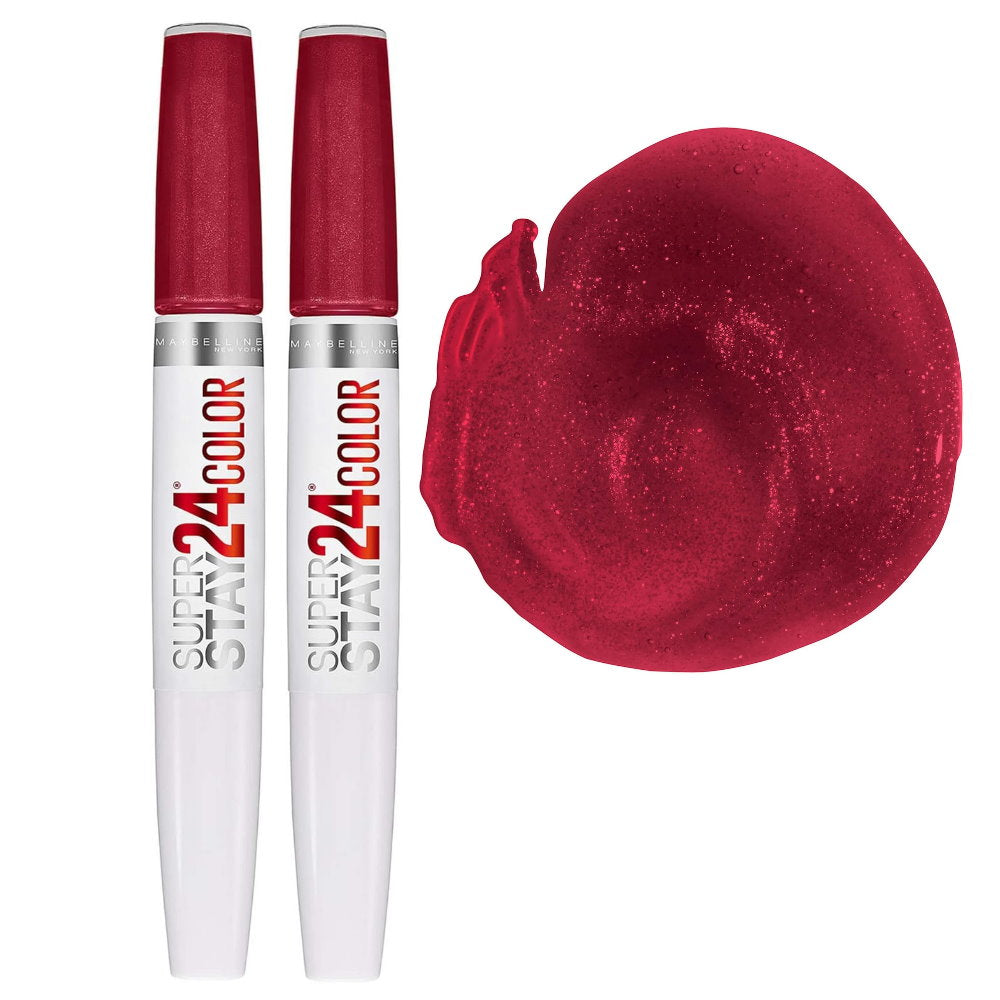 2x Maybelline Superstay 24 Hour 2 Step Lipstick 015 All Day Cherry