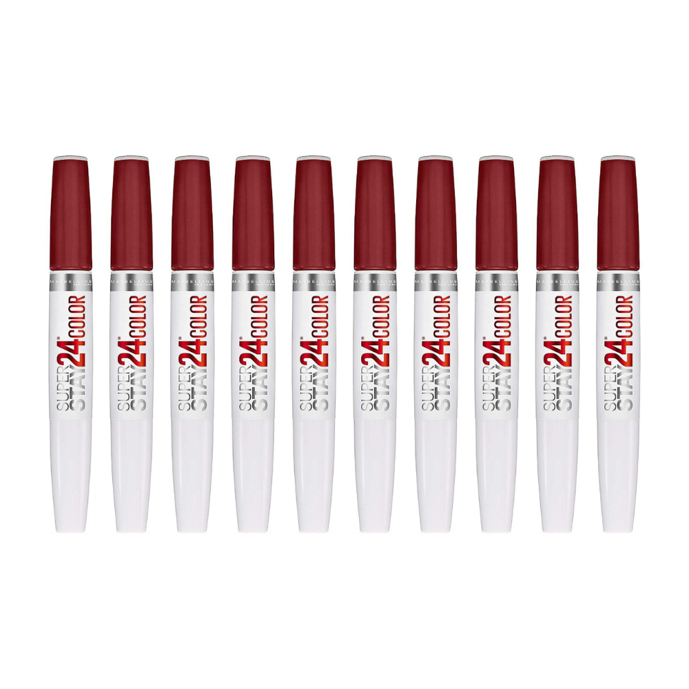 10x Maybelline Superstay 24 Hour Colour 2 Step Lipstick 005 Everlasting Wine