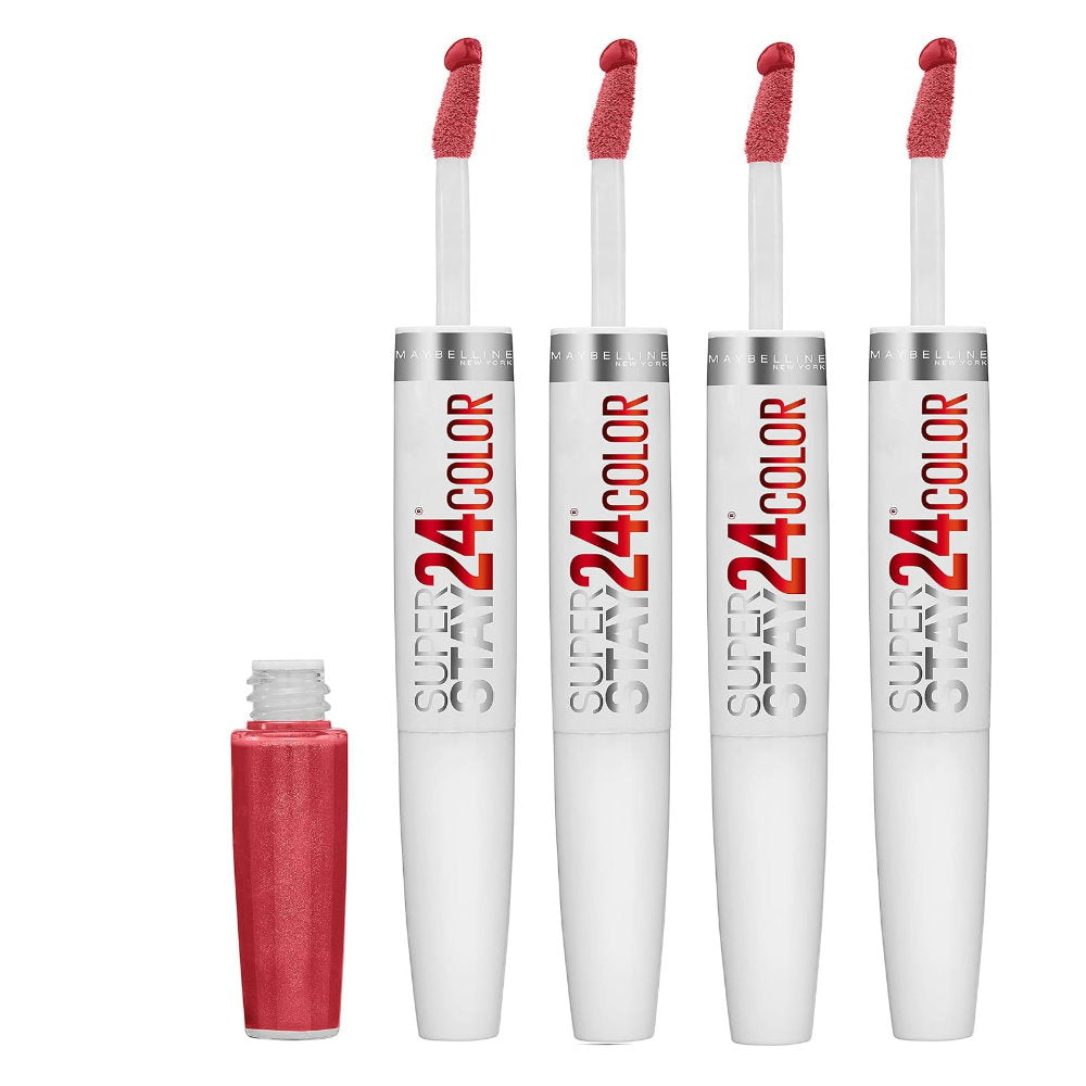 4x Maybelline Superstay 24 Hour Colour 2 Step Lipstick 020 Continuous Coral