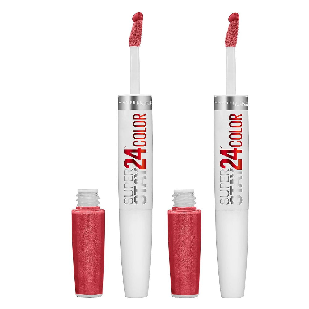 2x Maybelline Superstay 24 Hour Colour 2 Step Lipstick 020 Continuous Coral