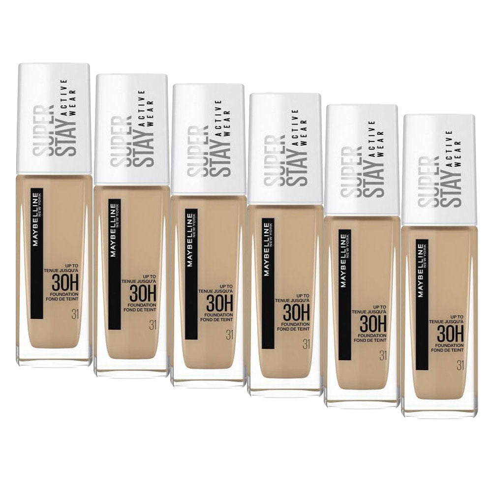 6x Maybelline Superstay 30 Hour Foundation 30ml 31 Warm Nude