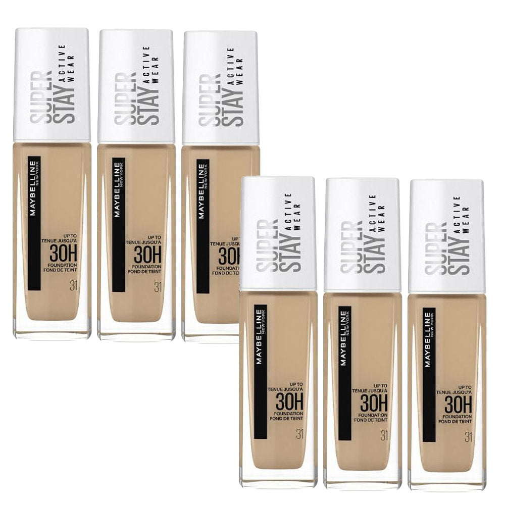 6x Maybelline Superstay 30 Hour Foundation 30ml 31 Warm Nude