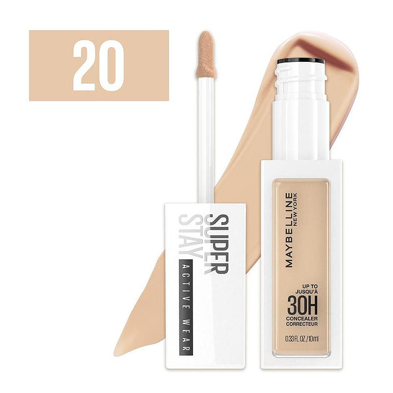 2x Maybelline Superstay Activewear 30 Hour Concealer 10ml 20 Sand