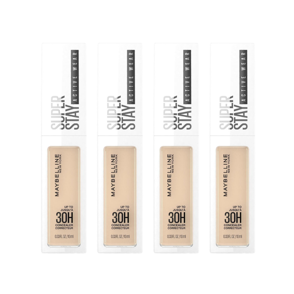 4x Maybelline Superstay Activewear 30 Hour Concealer 10ml 20 Sand