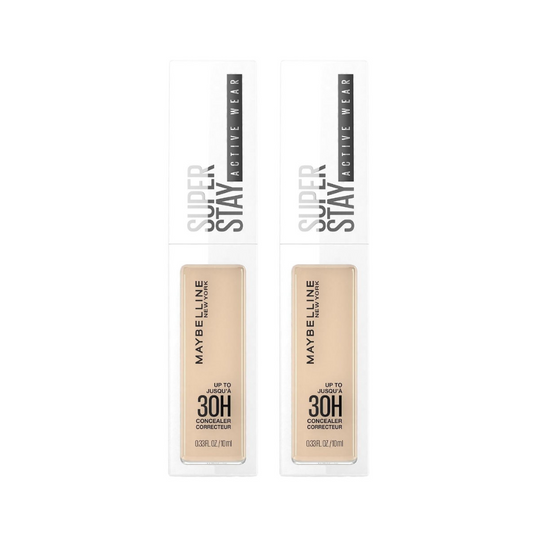 2x Maybelline Superstay Activewear 30 Hour Concealer 10ml 20 Sand