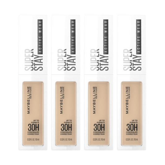 4x Maybelline Superstay Activewear 30 Hour Concealer 10ml 25 Medium