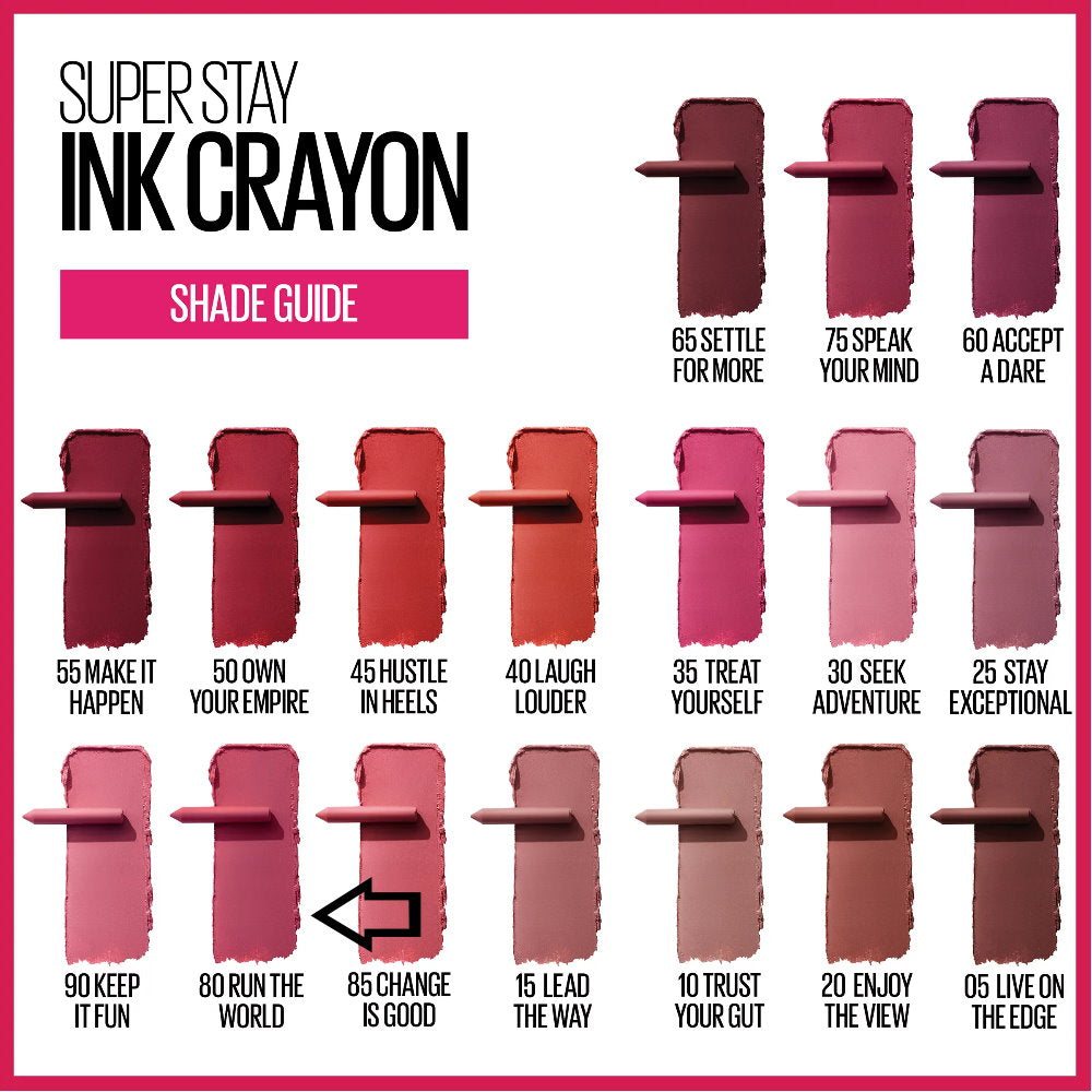 Maybelline Superstay Ink Crayon Lipstick 1.2g 80 Run The World
