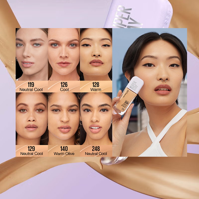 6x Maybelline Superstay Lumi Matte Foundation 35ml 126