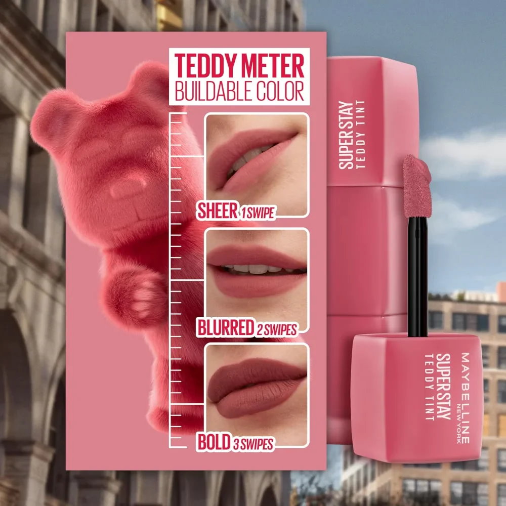 3x Maybelline Superstay Teddy Tint Lipstick 5ml 80 Keep it Cozy