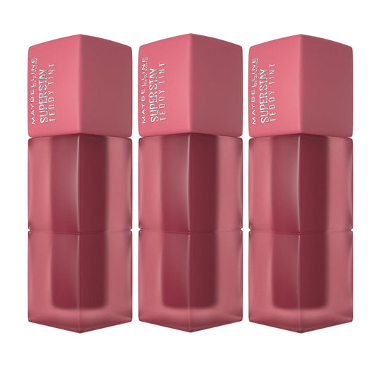 3x Maybelline Superstay Teddy Tint Creamy Matte Lip Tint 5ml 55 Knee High