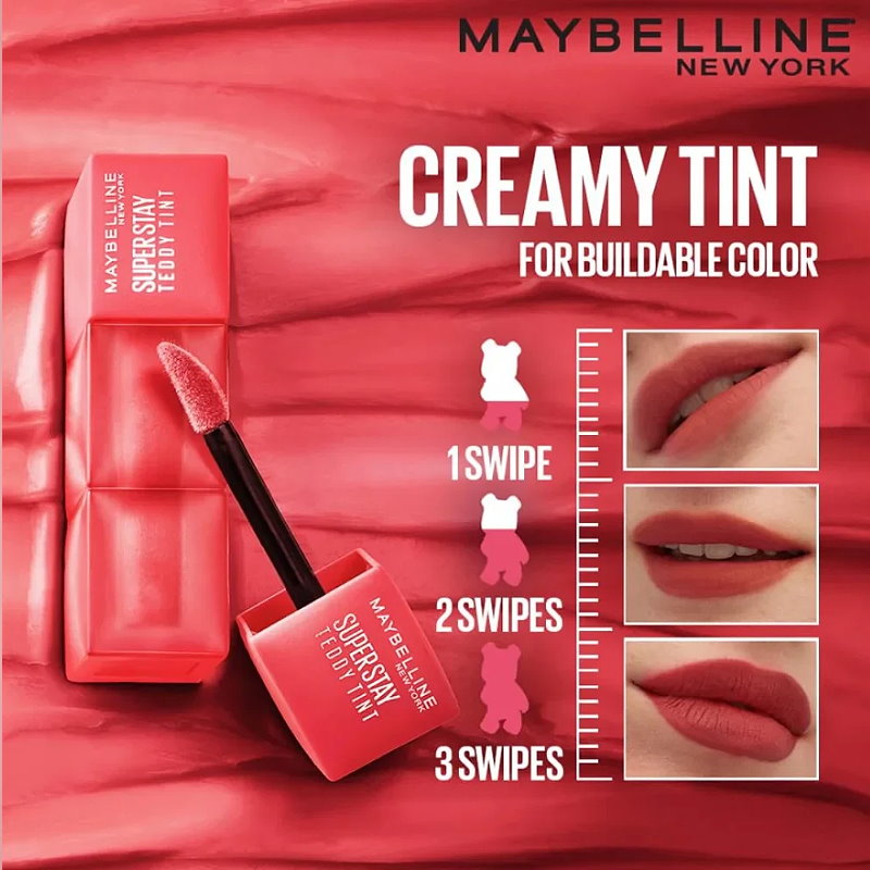 3x Maybelline Superstay Teddy Tint Lipstick 5ml 60 Cool Grunge