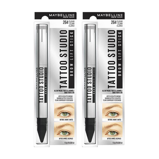 2x Maybelline Tattoo Brow Lift Stick Eyebrow Pen 264 Clear (carded) 1.1g