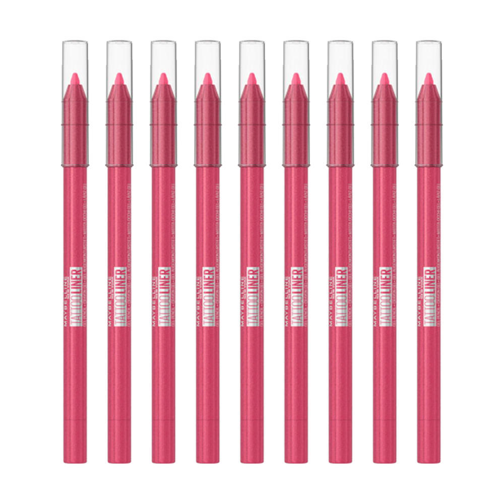 9x Maybelline Tattoo Gel Pencil Eyeliner 1.3g 813 Punchy Pink