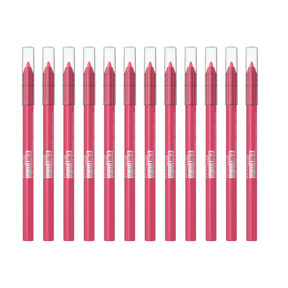 12x Maybelline Tattoo Gel Pencil Eyeliner 1.3g 813 Punchy Pink