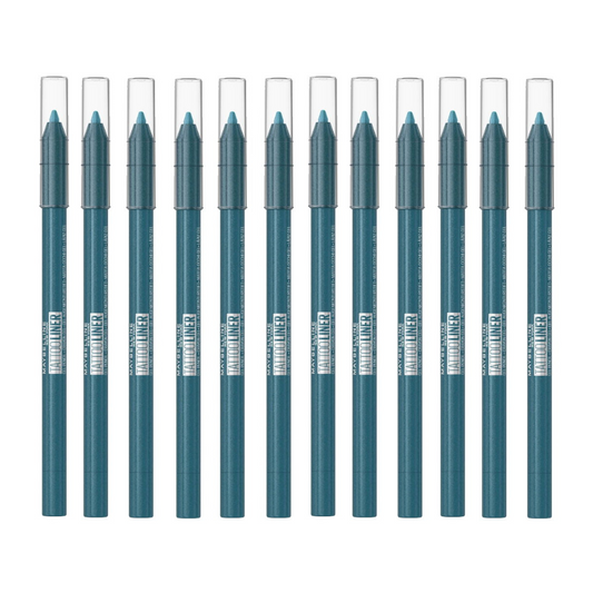 12x Maybelline Tattoo Gel Pencil Eyeliner 1.3g 814 Blue Disco