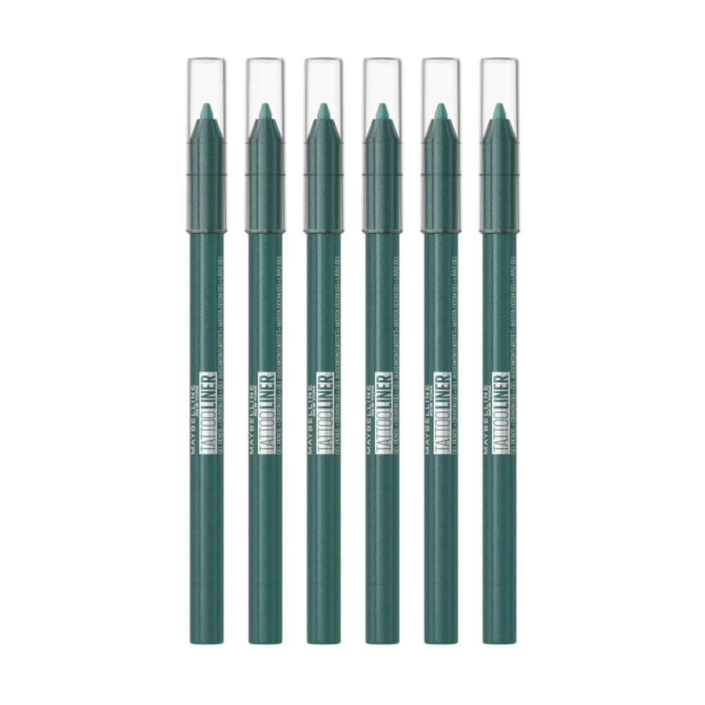 6pk Maybelline Tattoo Gel Pencil Eyeliner Green 815 Tealtini - Makeup Australia Online Warehouse Store