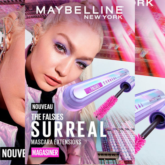 3pk Maybelline The Falsies Surreal Extensions Mascara - 01 Very Black Washable (carded)