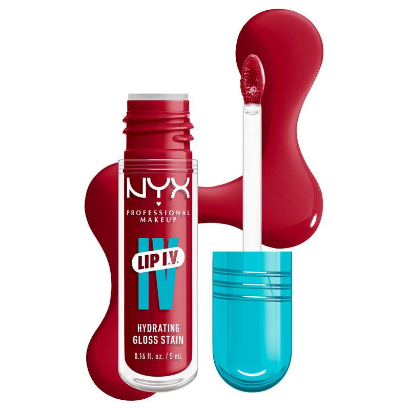 3x NYX Lip IV Hydrating Lip Gloss Serum 5ml 08 Red-y.Set.Wet