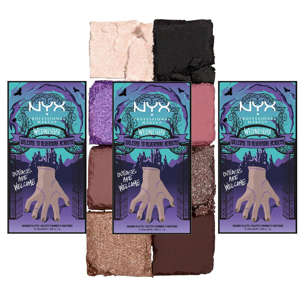 3x NYX Wednesday The Nevermore Academy Eyeshadow Palette