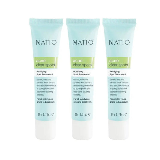 3 x Natio Acne Clear Spots Purifying Spot Treatment 20g