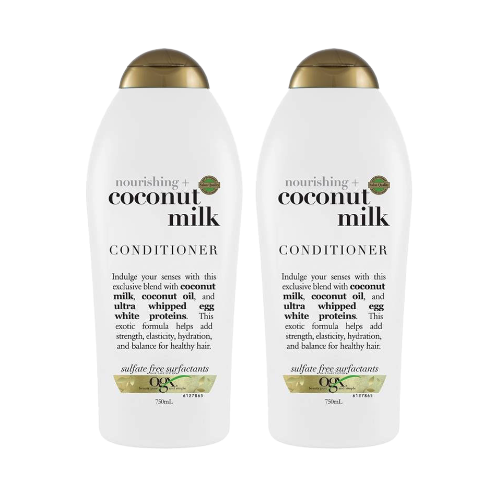 2x OGX Nourishing Hydrating Coconut Milk Conditioner For Dry Hair 750mL