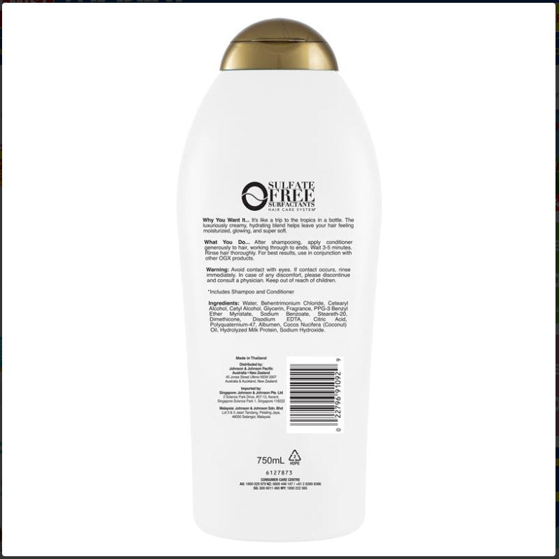 OGX Nourishing Hydrating Coconut Milk Conditioner For Dry Hair 750mL