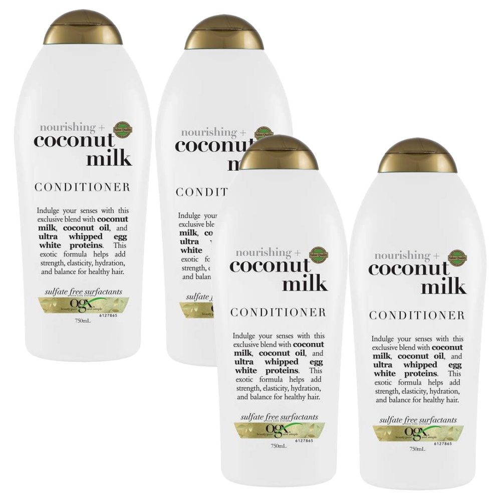 4x OGX Nourishing Hydrating Coconut Milk Conditioner For Dry Hair 750mL