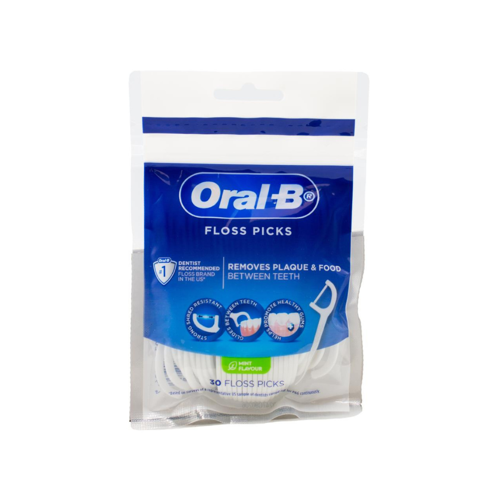 12x Oral B Floss Picks Mint Flavour 30pk