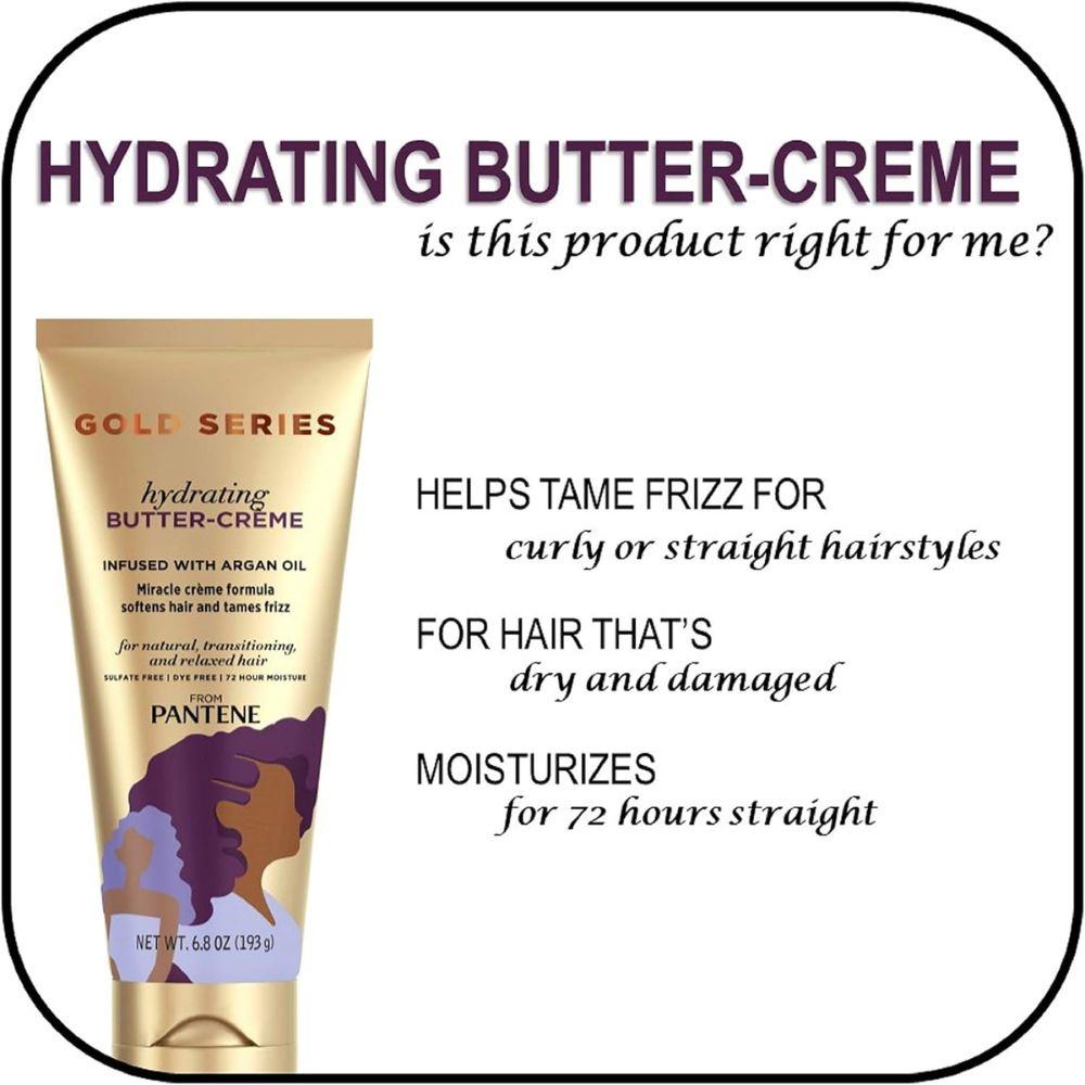 3x Pantene Gold Series Intense Hydrating Butter Creme Hair Care 193g