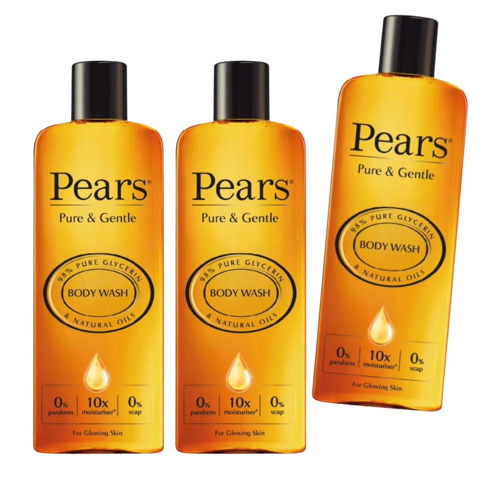 3x Pears Body Wash with Natural Oils for Glowing Skin 250ml