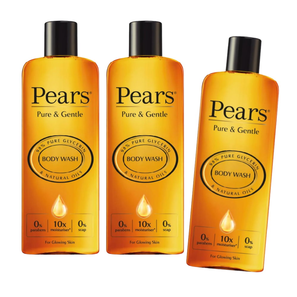 3x Pears Body Wash with Natural Oils for Glowing Skin 250ml