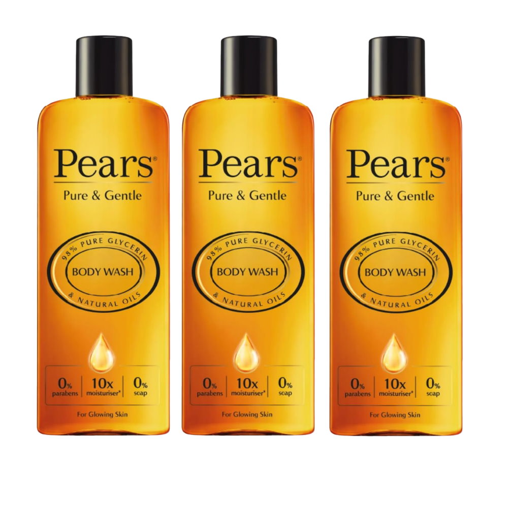 3x Pears Body Wash with Natural Oils for Glowing Skin 250ml