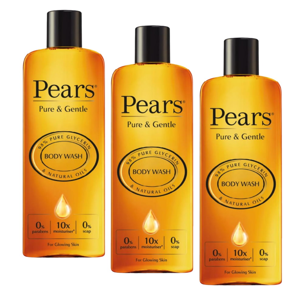 3x Pears Body Wash with Natural Oils for Glowing Skin 250ml