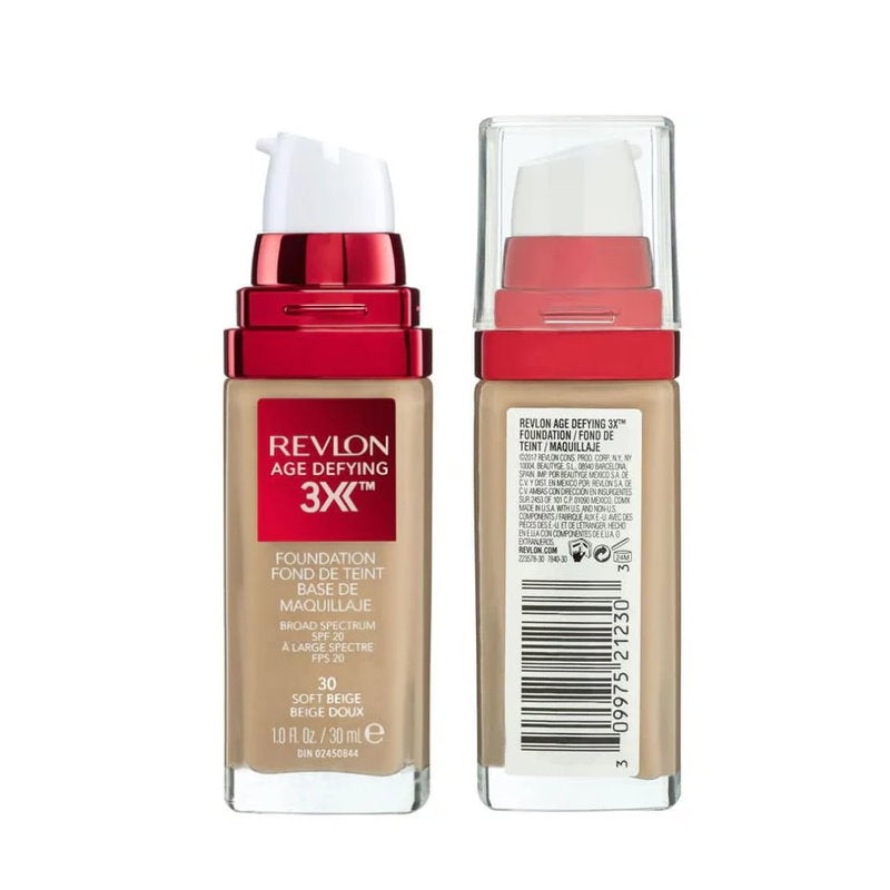 3x Revlon Age Defying 3X Foundation 30 Soft Beige
