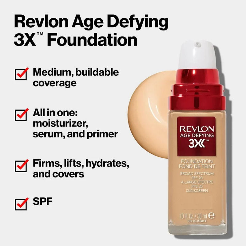 Revlon Age Defying 3X Foundation 35 Natural Beige