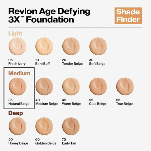 10x Revlon Age Defying 3X Foundation 35 Natural Beige