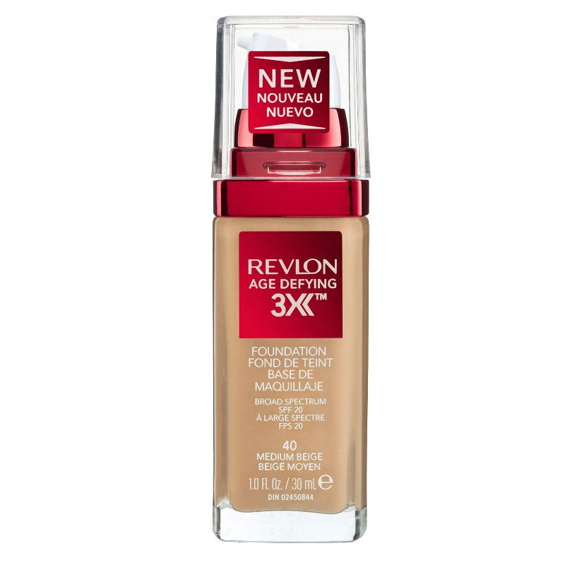6x Revlon Age Defying 3X Foundation 40 Medium Beige